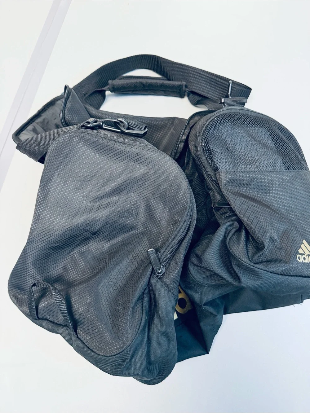 adidas Black Duffel Bag with Gold Logo
